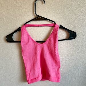 Urban Outfitters Out From Under Ribbed Top Neon Pink